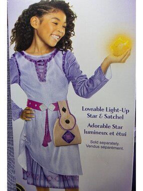 Disney Wish Asha Adventure Dress Purple Long Sleeve Costume With Belt 4/6X